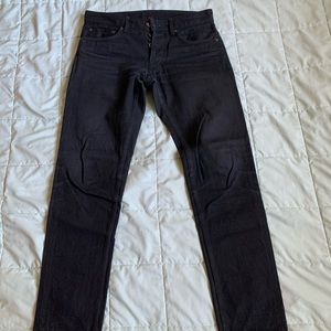 Railcar Taper Leg Black Selvedge Raw Denim size 30